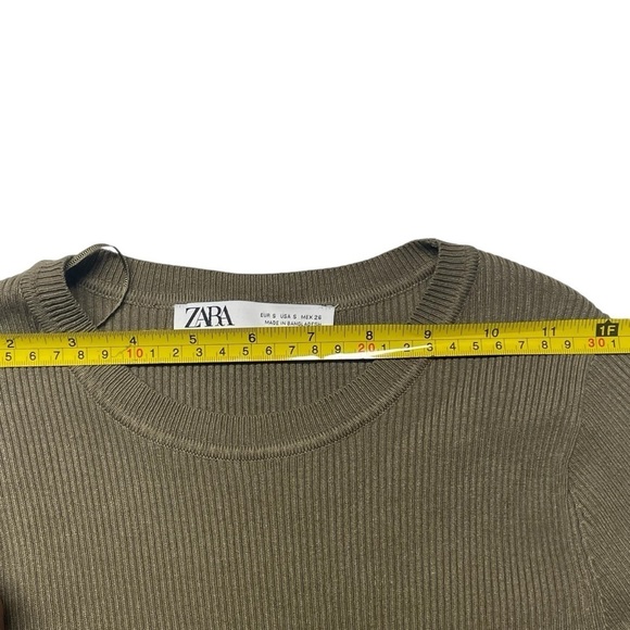Zara Long Sleeve Crew Neck Body Con Maxi Dress Size Small - Picture 9 of 14